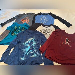 Kids Athletic Long Sleeve T-Shirt Bundle - Assorted Brands